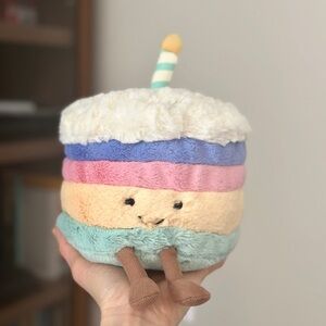 Rare!! Jellycat Rainbow Birthday Cake (Medium)